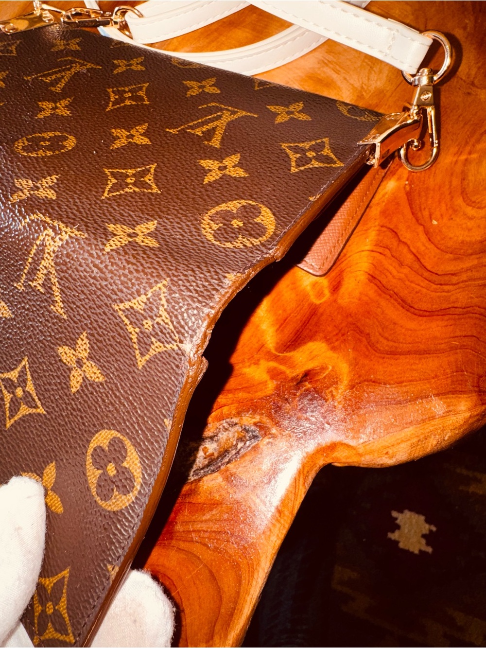 Louis Vuitton monogram canvas, international wallet, converted Crossbody vintage - Picture 10 of 16